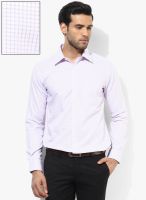 Park Avenue Purple Checked Slim Fit Formal Shirt