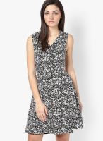SbuyS Black Colored Printed Shift Dress