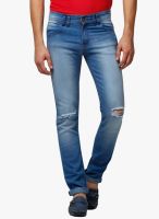 Yepme Blue Mid Rise Slim Fit Jeans