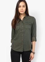 s.Oliver Green Solid Shirt