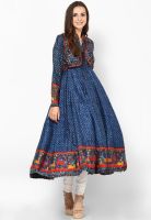 Biba Cotton Blend Blue Kurti