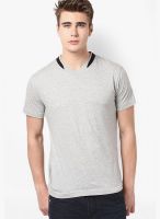 Cherymoya Grey Solid V Neck T-Shirts