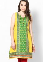 Diya Green Printed Kurtis