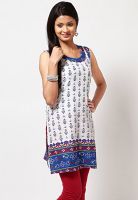 Diya Off White Printed Kurtis