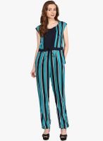 Harpa Blue Striped Jumpsuit