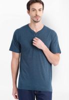 Highlander Blue Solid Henley TShirt