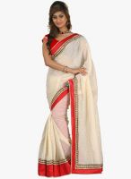 Lookslady Beige Printed Saree