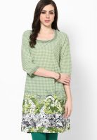 People Green Printed Kurtas