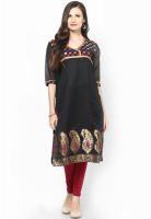 Plume Black Printed Kurta