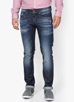 Rookies Blue Slim Fit Washed Jeans