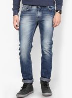 Spykar Blue Low Rise Narrow Fit Jeans