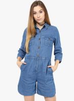 The gud look Blue Solid Jumpsuit