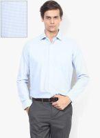 Van Heusen Ligh Blue Printed Slim Fit Formal Shirt