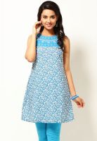 Aurelia Blue Printed Kurtis