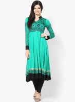 Ira Soleil Green Printed Kurta