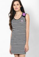 Kappa Black Sleeve Less Striper Dress