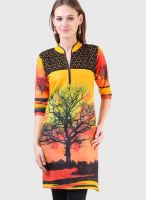 Libas Yellow Printed Kurta