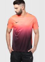 Nike Wine Solid Round Neck T-Shirts