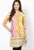 Rain & Rainbow Pink Printed Kurta