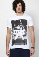 River Island White Players Round Neck T Shirt