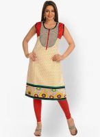 Salwar Studio Cream Printed Kurtis