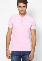 United Colors of Benetton Pink Solid Polo T-Shirts
