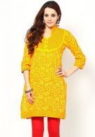 Vani Yellow Printed Kurtis