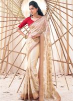 Vishal Cream Embroidered Saree