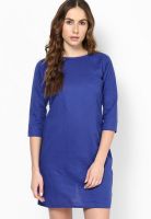 Westhreads Blue Colored Solid Shift Dress