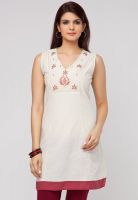 Aurelia White Solid Kurtis