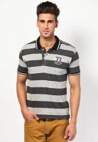 Cherokee Grey Striped Polo T-Shirts