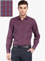 Mark Taylor Maroon Checks Slim Fit Formal Shirt