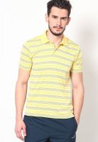 Reebok Yellow Striped Polo T-Shirts