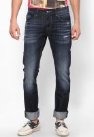 Rookies Washed Navy Blue Slim Fit Jeans