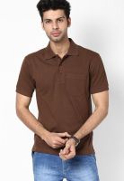 Wilkins & Tuscany Brown Solid Polo T-Shirts