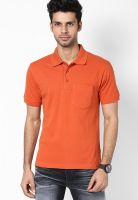 Wilkins & Tuscany Orange Solid Polo T-Shirts