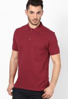 Wilkins & Tuscany Red Solid Polo T-Shirts