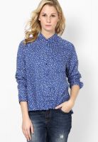 Chemistry Full Sleeve Blue Printed Shirt