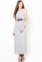 Dorothy Perkins Grey Colored Embellished Maxi Dress