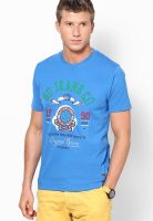 Duke Blue Printed Round Neck T-Shirts