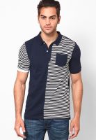Giordano Navy Blue Striped Polo T-Shirts