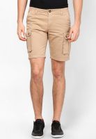 Incult Beige Overdyed Casual Day Out Cargo Shorts