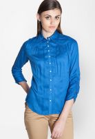 Kaaryah Aqua Blue Solid Shirt