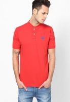Lotto Red Solid Henley T-Shirts