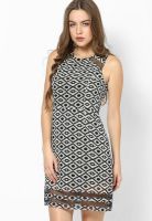 MB Black Colored Printed Shift Dress