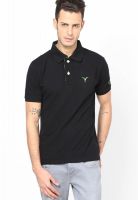 Monteil & Munero Black Solid Polo T-Shirts