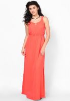 Only Orange Colored Solid Maxi Dress