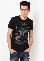 Pink Floyd Black Printed Round Neck T-Shirts