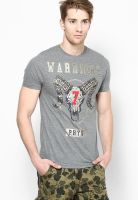 Ringspun Grey Printed Round Neck T-Shirts