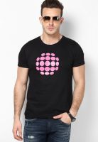 Sunburn Black Printed Round Neck T-Shirts